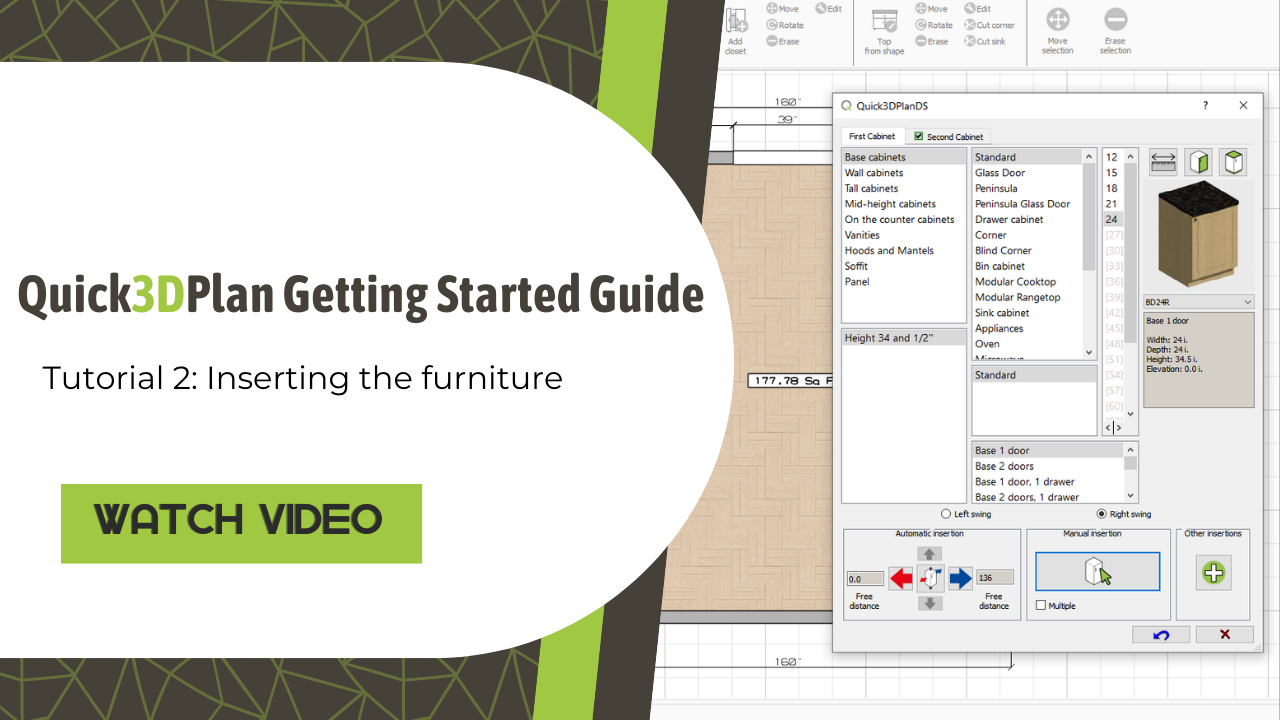 2. Inserting the furniture in Quick3DPlan.